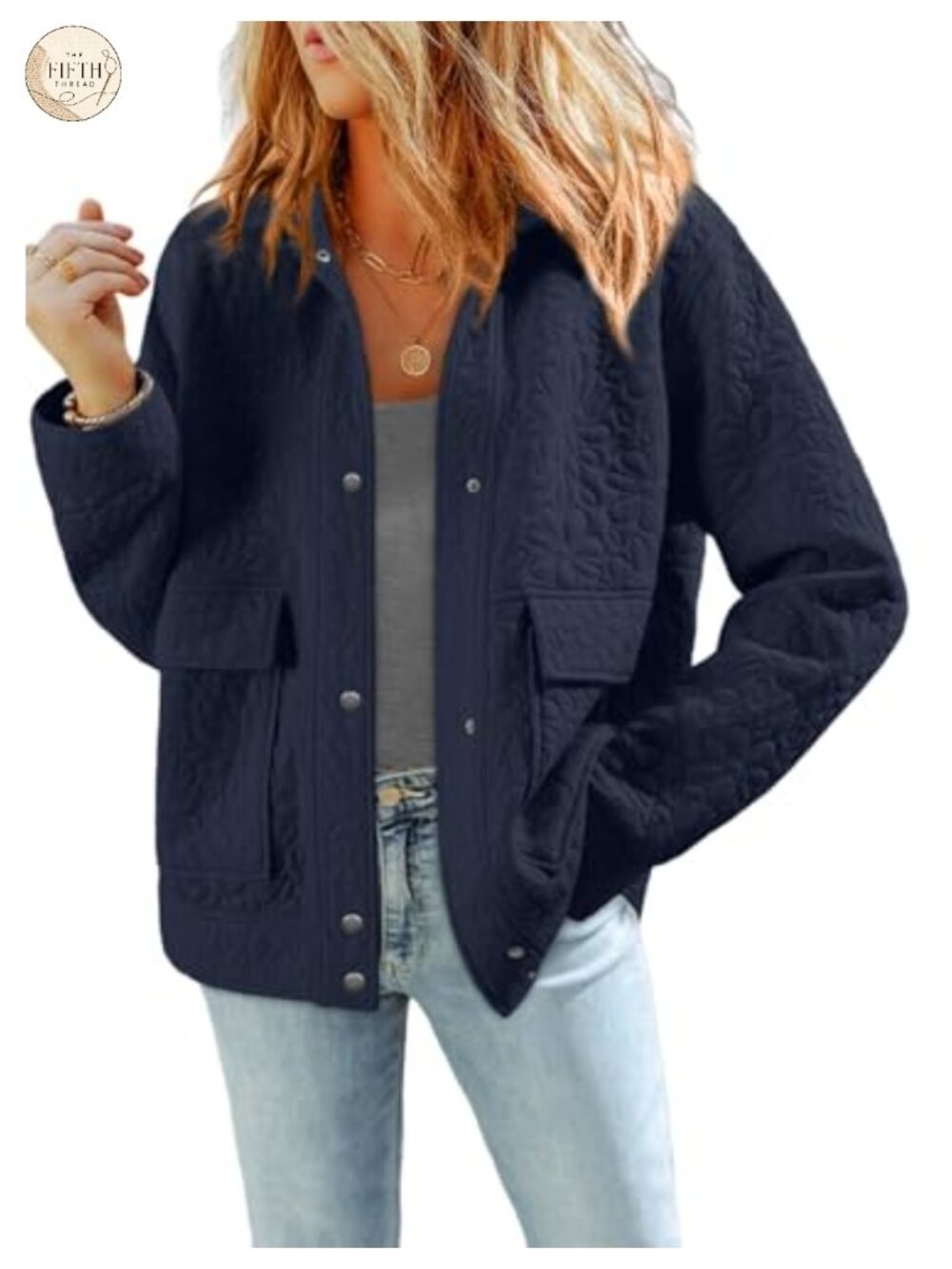 Casual Jacket Warm Winter Button Down Long Sleeve Loose Fit Jacquard Coat
